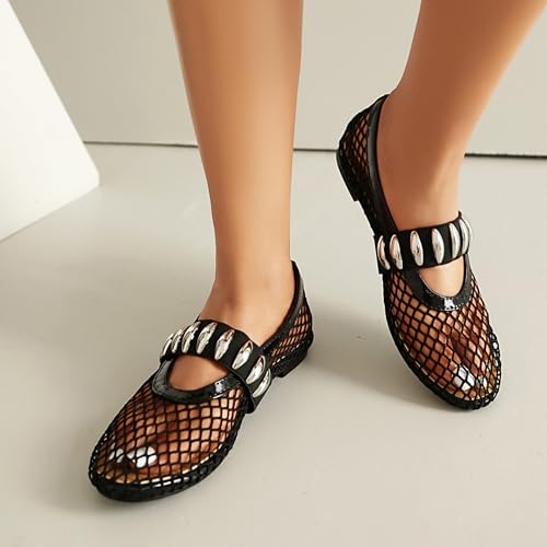 Mesh Flats Women Mary Jane Hollow Out Dolly Shoes4