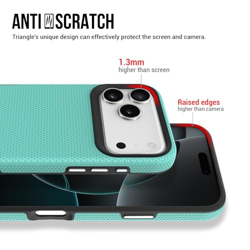 Image of NOXO Ultra-Hybrid Triangle Back Case Cover for iPhone 17 Pro Max, | Shockproof Design | Camera Protection | Soft TPU & Rugged PC | Bumper Case Cover for iPhone 17 Pro Max, (Mint Grean)
