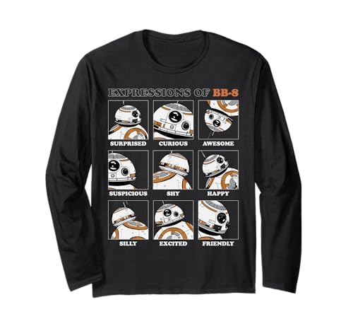T-shirt Star Wars Expressions of BB-8 à manches longues pour fan