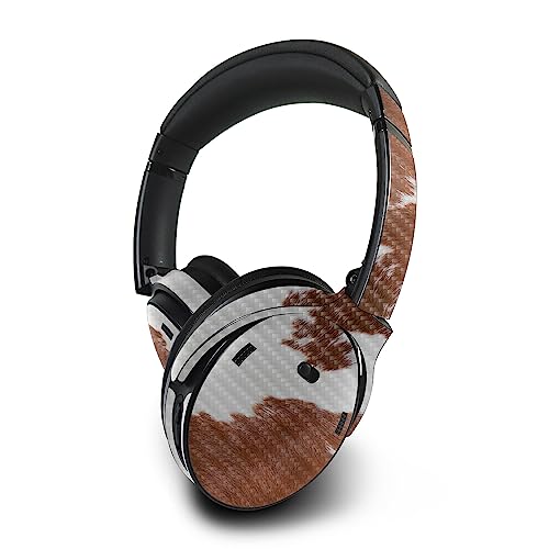 Image of MightySkins Carbon Fiber Skin Compatible With Bose QuietComfort 45 Headphones - Cow Hide | Protective, Durable Textured Carbon Fiber Finish | Easy To Apply, Remove, and Change Styles | Made in the USA