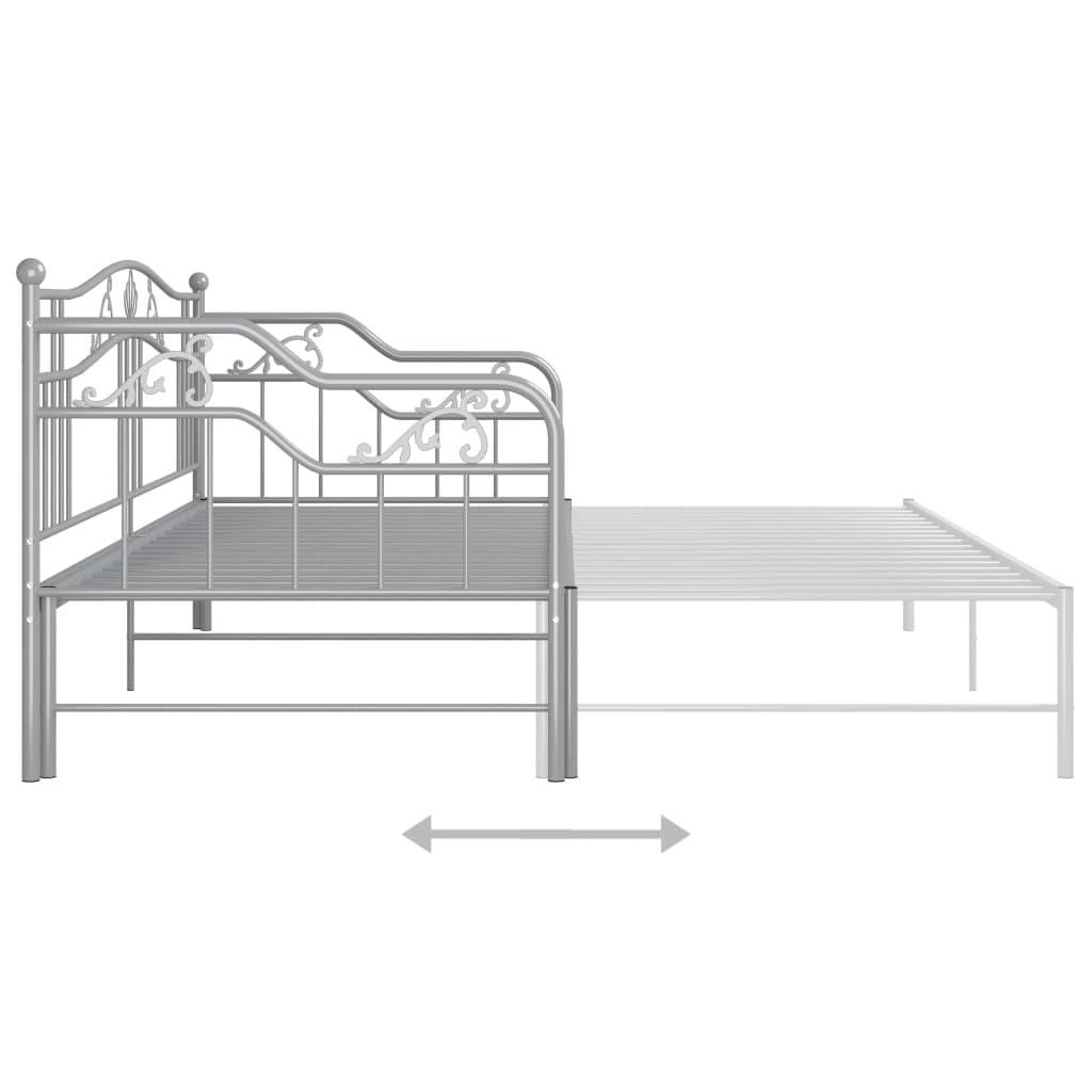 vidaXL Telaio Divano Letto Estraibile Grigio in Metallo 90x200 cm