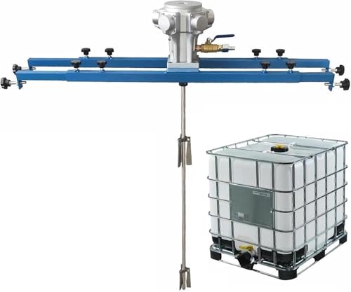 Power Mixer Pneumatic Agitator Clamp-On Drum Agitator Industrial-Grade Pneumatic Shaker Paint Stirring Tool，Air Agitator 1 Pneumatic Paint Mixer, 1 Ton/1000L Tank Mixer with Folding Propelle