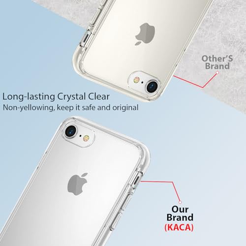Image of KACA Clear Back Cover Case for Apple iPhone SE 2020 /2022 /iPhone 7 /iPhone 8 |Case for iPhone SE 2020 /2022|Shockproof Bumper TPU Protective Design|Apple iPhone SE 2020 /2022 Back Cover- Transparent