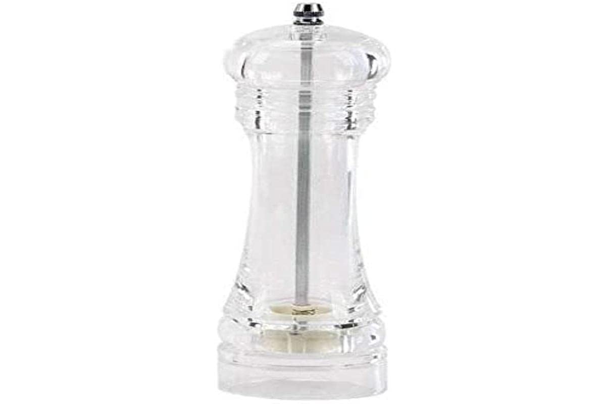 ILSA ChefPlus Acrylic Pepper Mill, Carbon Steel Grinder, Height 15 cm