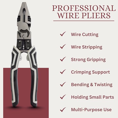 Image of Multifunction Wire Stripper and Cutter Plier for Electrician Tools, Wire Cutter Plier with Crimping Tool, Cable Cutter and Wire Stripping Tool, Multipurpose Plier for Electrical Wiring Repair(5 IN 1)