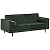 Amazon Brand – Rivet Aiden Mid-Century Modern Tufted Velvet Loveseat Sofa (74″) – Hunter Green
