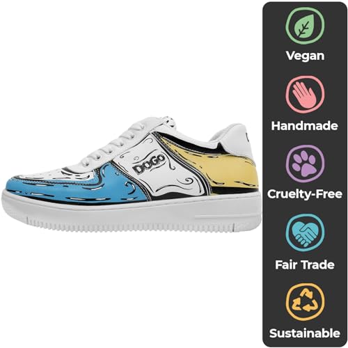 White Sneakers for Women - Handmade Women's Fashion Sneakers, Vegan Leather and Unique Design Dice Sneakers3