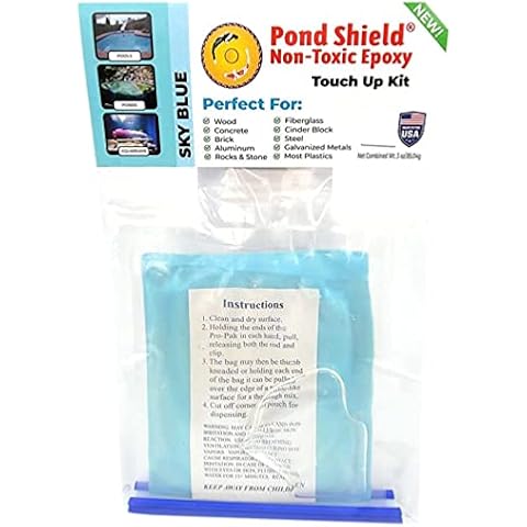 Pond Armor SKU-SBLUE-TU Pond Shield Sky Blue Touch Up Kit Non-Toxic epoxy Coating Cover