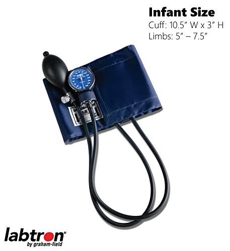 Image of Graham-Field Manual Blood Pressure Monitor - Infant Size, Blue BP Cuff with Aneroid Gauge and Carry Case