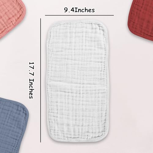 Muslin Solid Burp Cloths 100% Cotton Large 18''x10'' Extra Soft and Absorbent Multifunctional 6 Pack Baby Burping Cloth for Unisex Boys Girls (Blue Series)4
