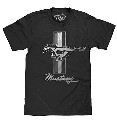 Tee Luv Men's Ford Mustang Insignia Shirt (Black) (XXL)