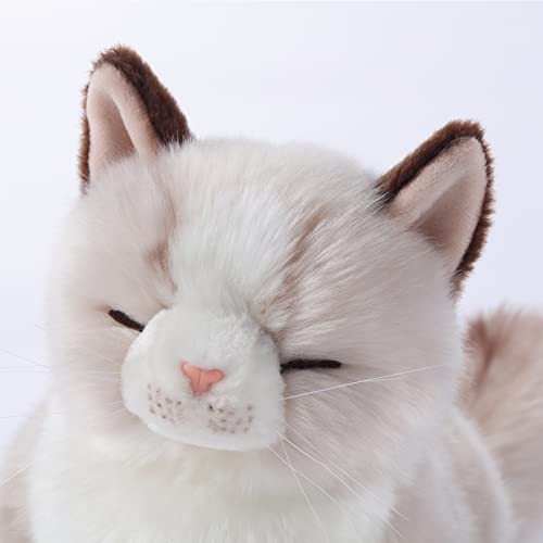 Image of CU-MATE Adorable Stuffed Animals Cat -Handmade Plush Soft Cat -Present Gift for Boys /Girls (Sleeping Ragdoll Cat)