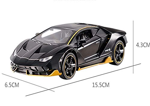 Image of Lamborghini Car Toy Die-cast Metal Model with Openable Doors, Sound and Light for Kids Boys & Girls, 1:32 Scale, Black
