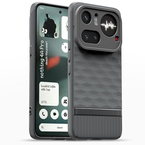 Image of Pikkme Back Cover for Nothing Phone 4a Pro 5G Camera Protection 3D Hexa Cube Design Silicone Protective Bumper Case (Grey)