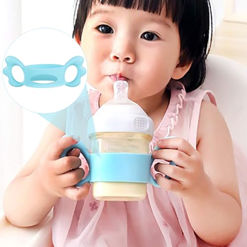Dryxog 4 Stück Breitkalibriger Quadratischer Flaschengriff, Babyflaschen Griffe, Baby Flasche Griffe Silikon, Babyflaschen Griff, Silikon Flaschengriffhalter für AußEndurchmesser üBer 6cm Flasche