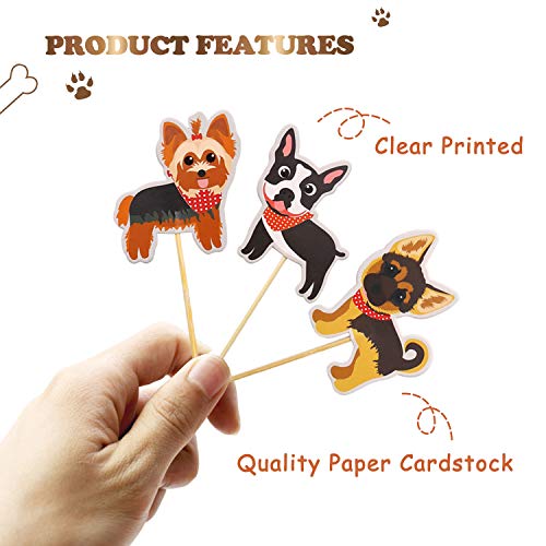 48Pcs Puppy Cupcake Toppers Dog Adoption Pet Birthday Party Cake Decoration Supplies #TOP3