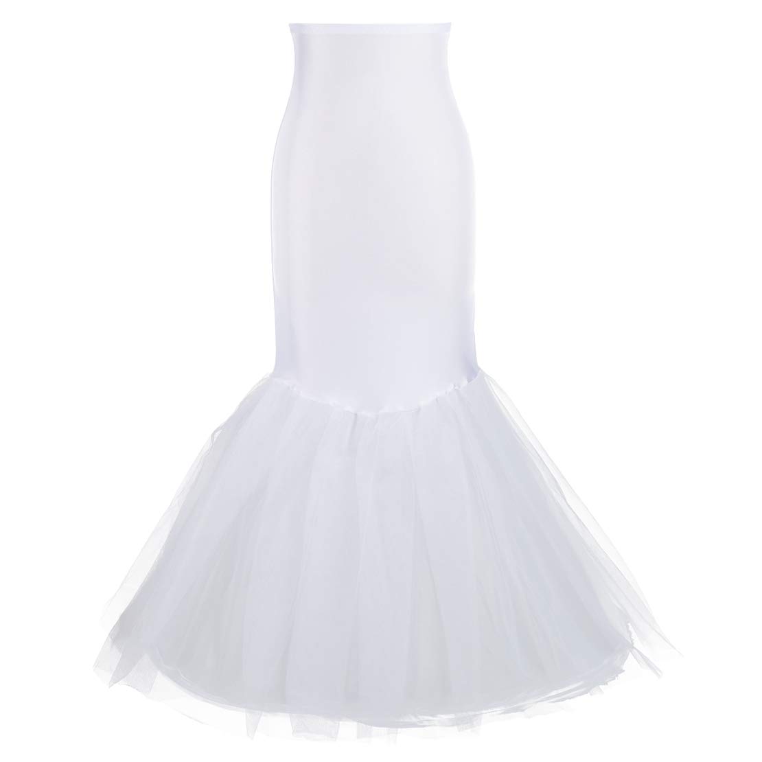 Sirène Jupon pour Sirène Robe de Bal Crinoline Slips Sous-jupe pour Sirène Robe de Mariée - Blanc - taille unique