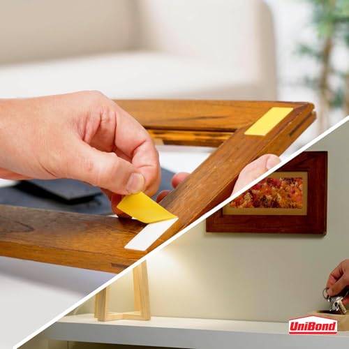 Image of Unibond No More Nails,Removable Adhesive Strips, Double Sided, For Hanging Photo Frames, Hooks, Car Number Plate, Up To 2Kg, DIY, Fast & Easy Mounting Pack Of 10, 9.5 Cm, Multicolour(pack of 4)