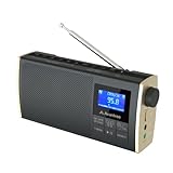 Avantree Soundbyte T - Radio FM Portátil con Altavoz Bluetooth, Transmisión Audio a Auriculares Inalámbricos, Compatible con Tarjeta SD, Batería Recargable de 8 Horas, Canales FM Preestablecidos