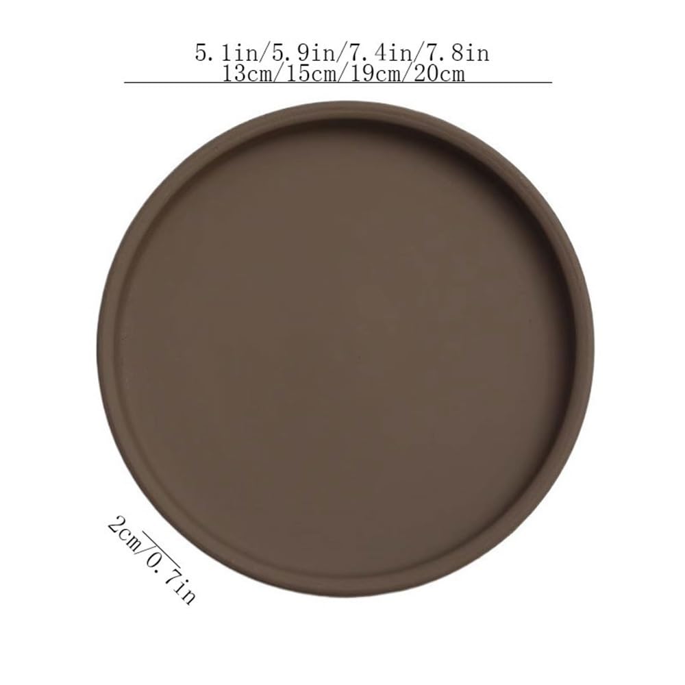 Versatile Sottovaso Rotondo in Ceramica con Vassoio raccogligocce for Pallet(Orange,Grande)
