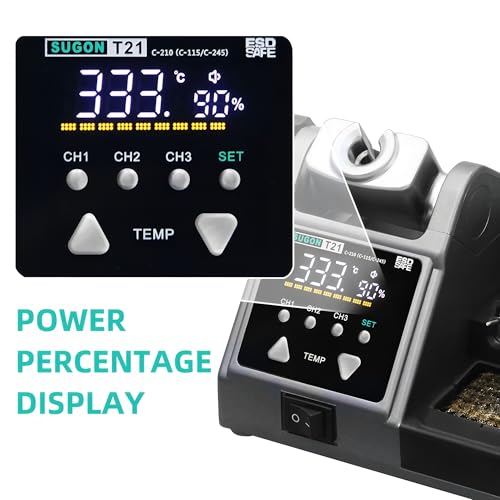 Image of SUGON T21 Soldering Station Compatible Original Soldering Iron Tip 210 /245 /115 Handle Control Temperature Welding Rework Station(T21-115+3Tips)