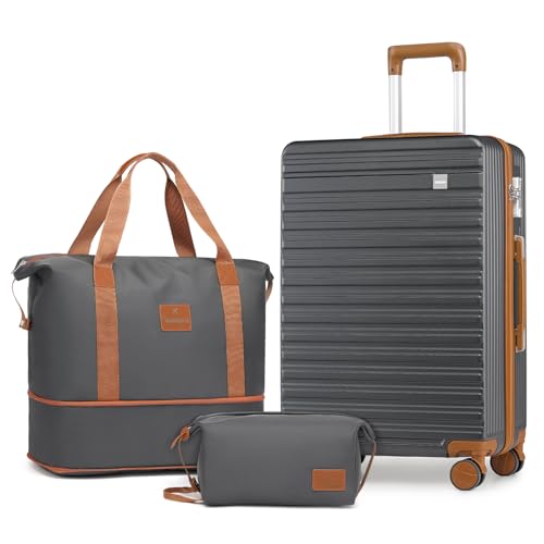 imiomo 24 Inch Luggage with Spinner Wheels, Hardside Checked Luggage, Lightweight Rolling Travel Luggage with TSA Lock