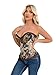 Women's Jacquard Strapless Boned Overbust Corset- Vintage Satin Lace-Up Waist Corset Top Bustier Going Out Fashion