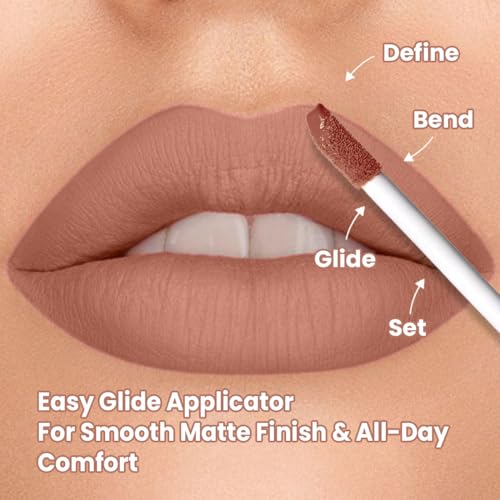 Image of TNW - Comfy Matte Liquid Lipstick | 02 Royal Rumour | Weightless, Hydrating & Long-Wear | Mocha Brown Tone | Shea Butter, Hyaluronic Acid & Jojoba Oil | Paraben-Free | 3ml