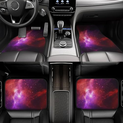 Tapis de sol voiture antidérapants et imperméables : protection 4 pièces violet et rouge