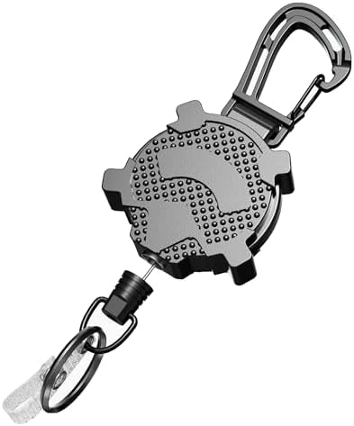 Llavero retráctil SBAOH Heavy Duty, cuerda de alambre de acero de...