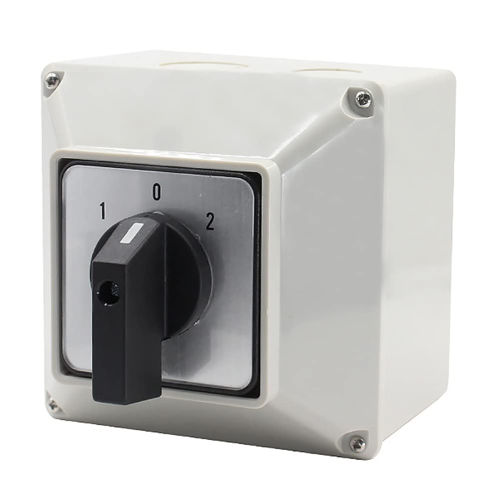 Interruptor de cambio universal, LW26-32/3 32A 220V/380V Interruptor de cambio a prueba de agua con caja de control Caja robusta IP65 3 posiciones Rotatorio 16 Terminales de tornillo