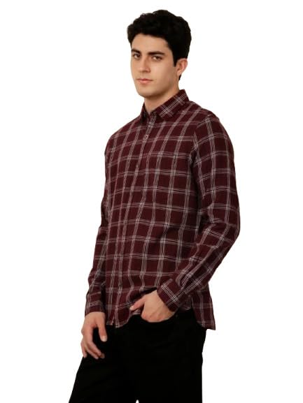 wrogn Men's Pure Cotton Shirt | Yarn Dyed Checks | Slim Fit-picture-55