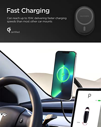 GALVANOX Phone Holder for Tesla Model 3 / Model Y - Magnetic Car Mount with Wireless Charging (Compatible with MagSafe) - Image 3