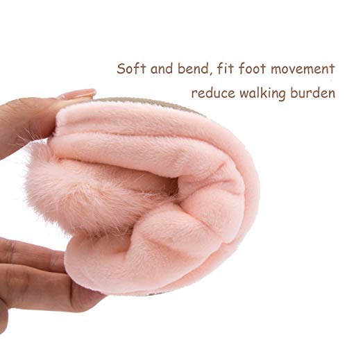 Toddler Girls Fuzzy Slippers Unicorn Tie Dye Fluffy Sandals Cartoon Cute Warm Cozy Plush Slip On Kids House Slippers (Pink Rabbit, Numeric_5) #TOP2