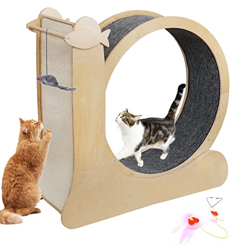 Image of homegroove Cat Wheel, Upgraded Cat Wheels for Indoor Cats, 43.3 inch W Cat Exercise Wheel Treadmill for Kitty's Longer Life, Large Cat Running Wheel for Fitness Weight Loss