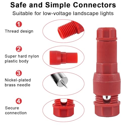 Image of Serplex 10Pcs Low Voltage Landscape Wire Connector Waterproof 12-18 AWG Light Cable Connectors for Outdoor LED Path Garden Lawn Lighting
