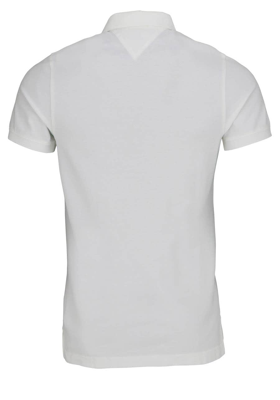 Tommy Jeans Organic Cotton Fine Pique Slim Polo, Classic White, M Uomo