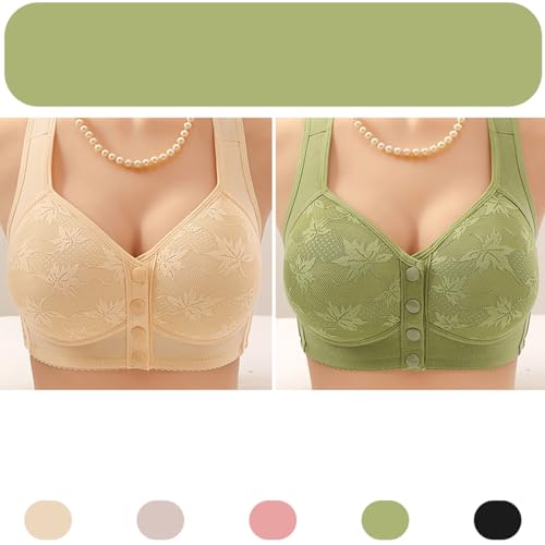 Bras for Women No Underwire Front Closure Push up Full Coverage Support Bralette Soft Comfy Ladies Older Everyday Bra3