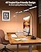 BINNIWEN Desk Lamp Clamp Light 24W, Ultra Wide 4 Head Bars, 5 Color Modes Dimming, Multi-Screen Setup Desk Light for Office, Architect (Black, Adapter Included)