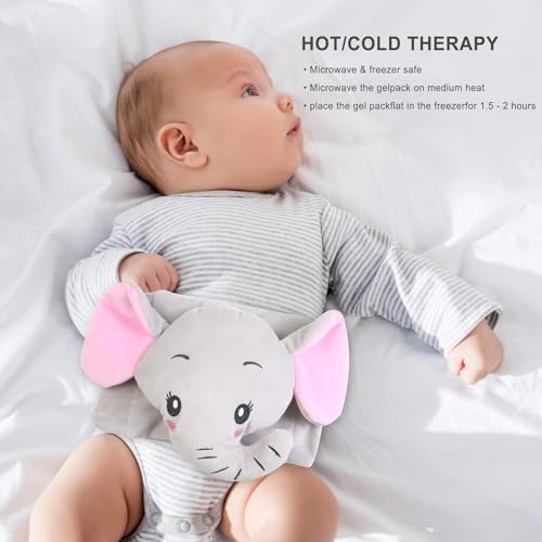 Image of Pallesen Colic Baby Relief,Gas Relief for Infants,Baby Colic Heated Tummy Wrap,Baby Swaddling Belt for Colic Calm,Natural Relief for Upset Stomach in Babies and Toddlers,Elephant