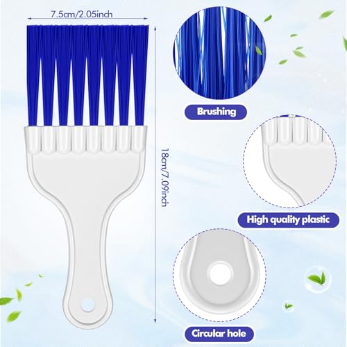 Image of Boao 6 Packs Coil Brush Air Conditioner Condenser Refrigerator Cleaning HVAC Coil Cleaner Small Plastic Whisk Brush (Blue)