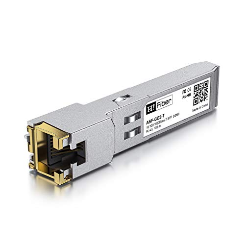 Image of H!Fiber Auto-Negotiation SFP to RJ45 Module, 10 /100 /1000BASE-T Ethernet Transceiver for Cisco GLC-T(10 /100 /1000) /SFP-GE-T(10 /100 /1000), Cisco Meraki and More, up to 100m (328 Ft),2 Pack