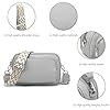 LUXCAELY Sac à Bandoulière Femme Cuir PU Résistant Moyen, Style Simple et Moderne, Bandoulière Réglable Parfait pour École, Travail, et Voyage - gris #4