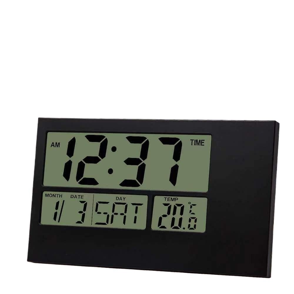 HRWLY Large Wall Clock Home Decor Digital Table Alarm Electronic Watch Calendar Countdown Timer Temperature