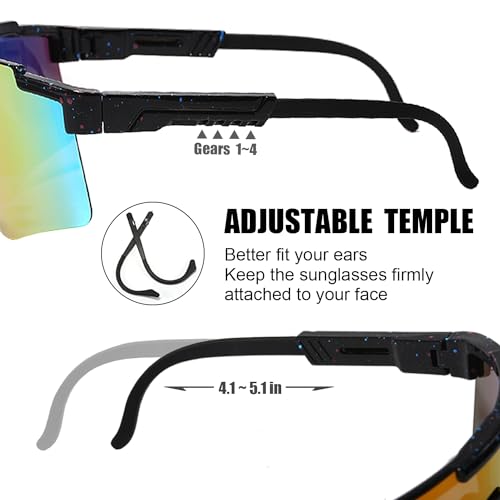 YUNBLL&KO Sports Vipers Sunglasses Men Women, UV400 Protection, Adjustable Temple & Nose Pad