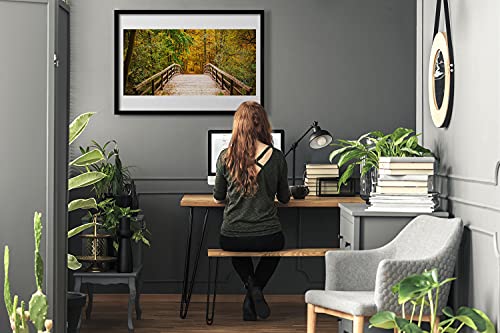 Cadre en mdf avec affiche d'architecture de pont forestier 100x70 cm premium - 3