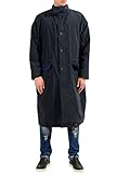Versace Men's Off Black Button Up Trench Coat US S IT 48