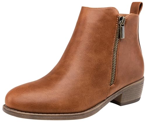 Jeossy Women's Ankle Boots, Classic Low Heeled Short Booties, Casual Comfortable Boots