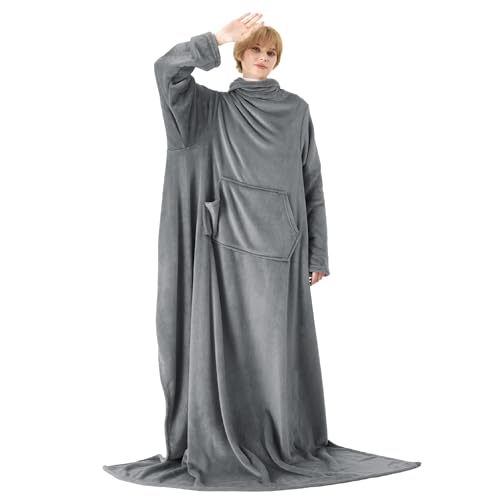 Bedsure Batamanta Mujer Polar Invierno - Bata Manta Hombre para Sofa, Manta con...