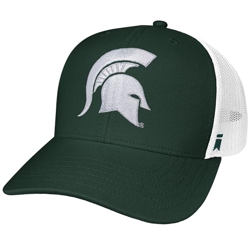 Campus Lab Official Michigan State University Team Logo Adjustable Snapback Trucker Hat - Unisex for Men and Women Hunter Green